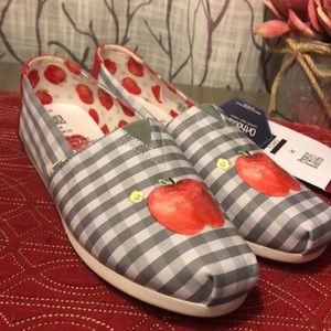 Toms Women's Glacier Grey Gingham Alpargata Size 9
